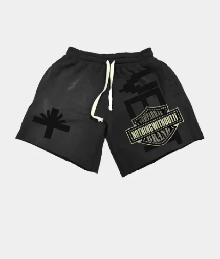 Vertabrae Double Emblem Shorts Black