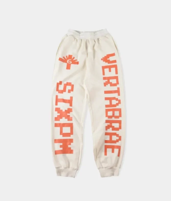 Vertabrae Double Logo Sweatpants Cream