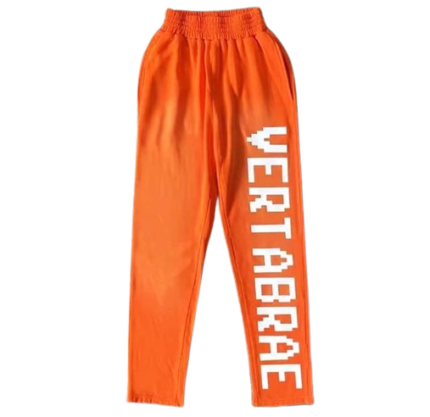 Vertabrae Orange with White Color Logo Sweatpant