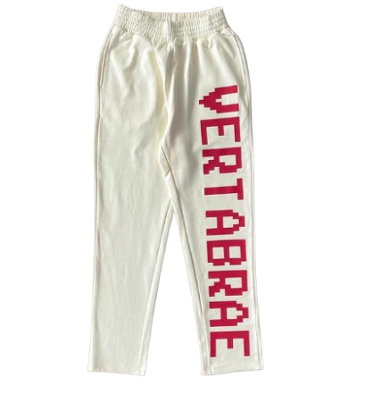 Vertabrae White Sweatpant with Logo